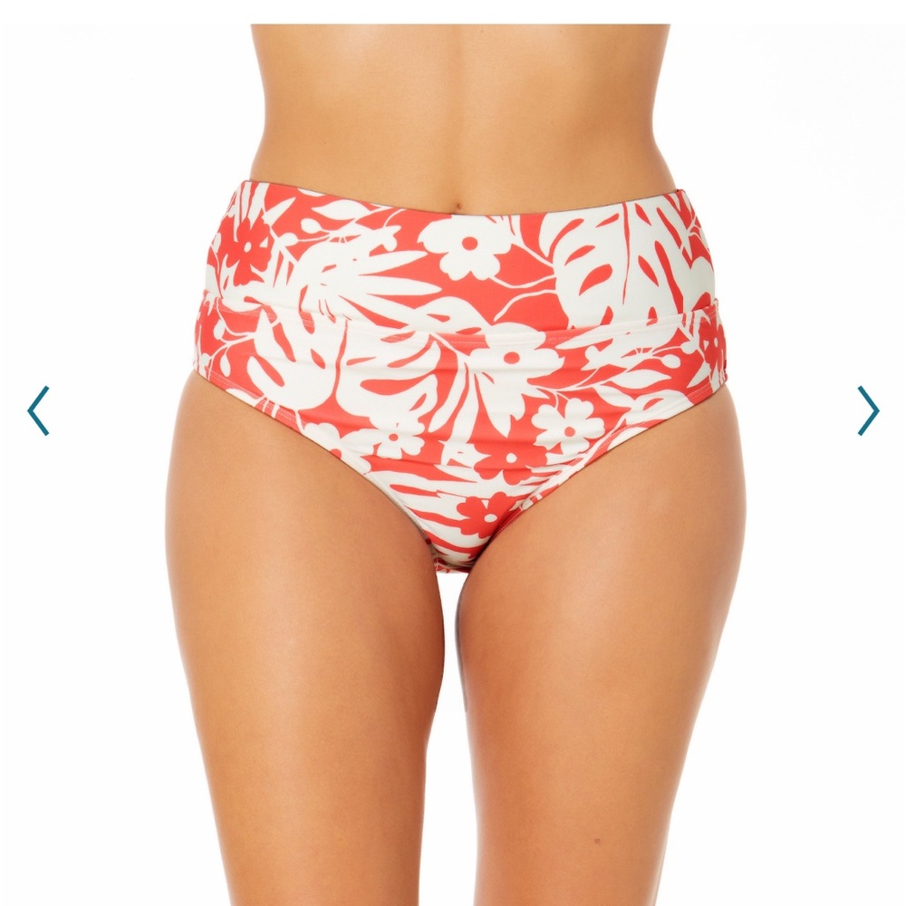 Catalina pink and white floral swim bottoms  size large